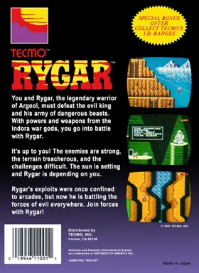 Rygar (USA) (Rev 1) box cover back